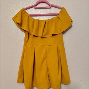 Fashion Nova Mustard Yellow Shorts Romper